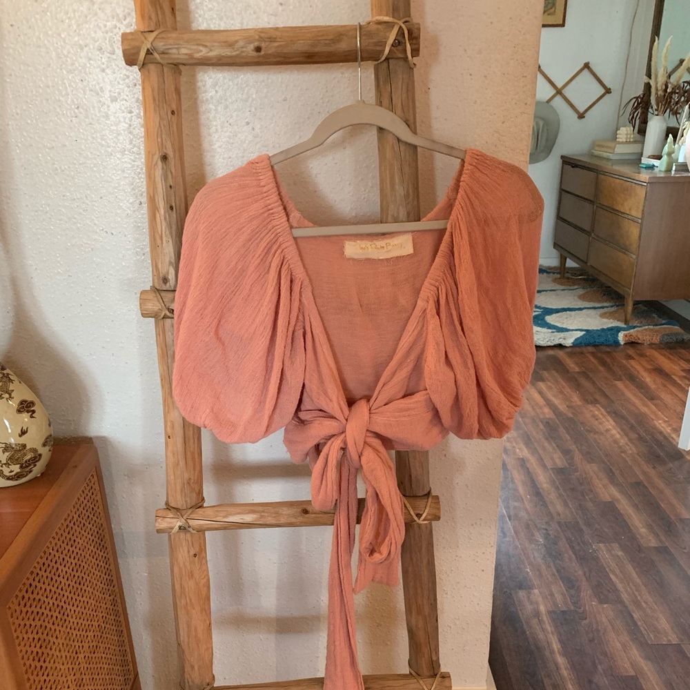 Jens Pirate booty linen gauze wrap top